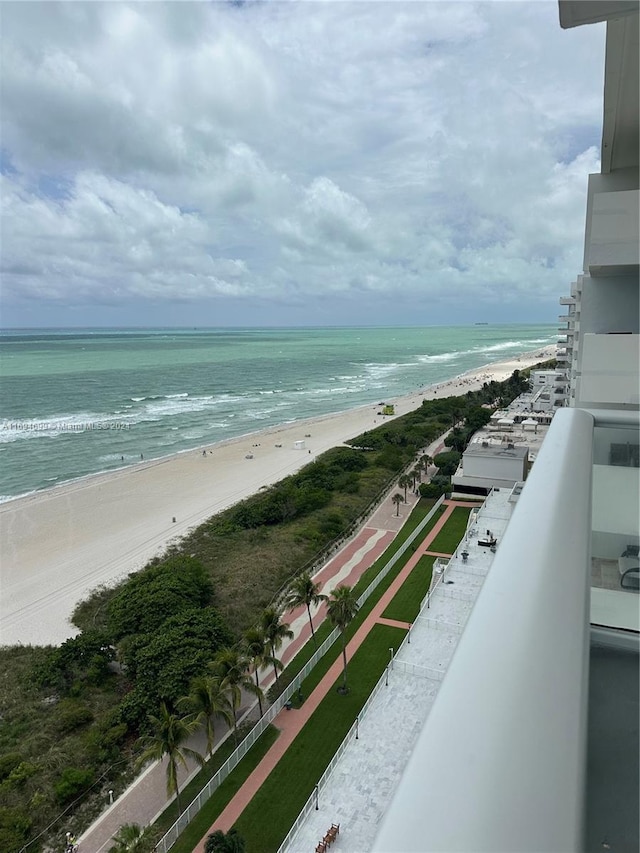 view of water feature featuring a view of the beach