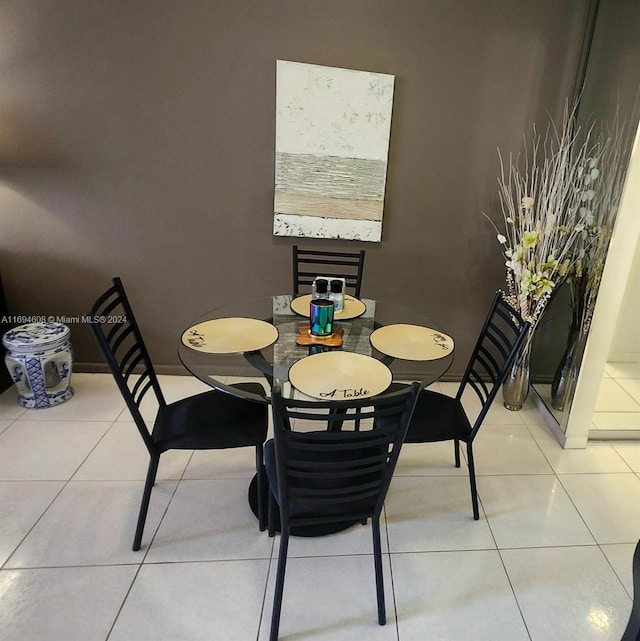 view of tiled dining room