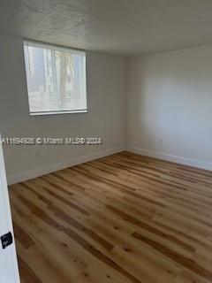 spare room featuring wood-type flooring