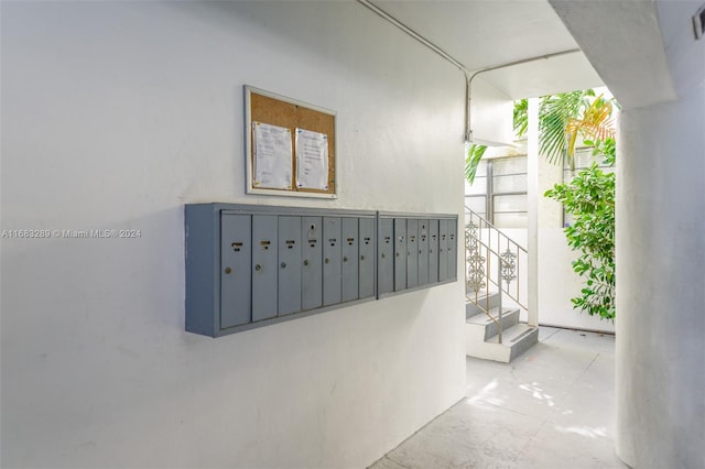 corridor with a mail area