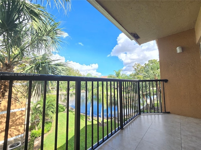 balcony with a water view