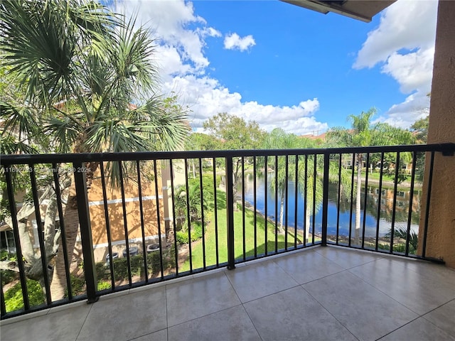 balcony with a water view