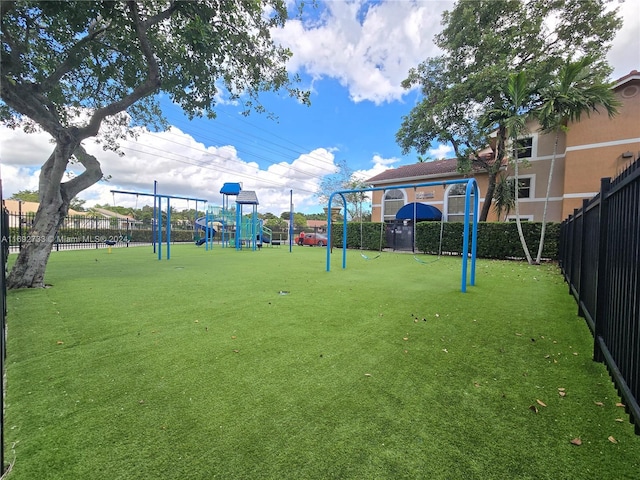 view of yard featuring a playground