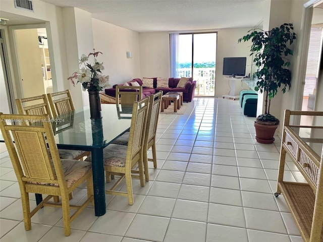 view of tiled dining area