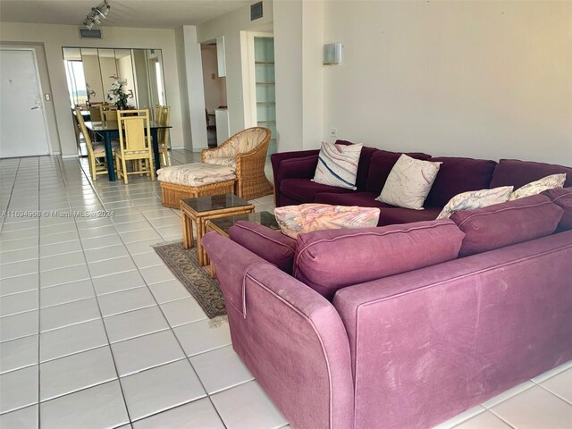 1500 S Ocean Dr Unit 17E, Hollywood, FL 33019 - tiled living room with rail lighting