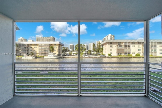 balcony with a water view