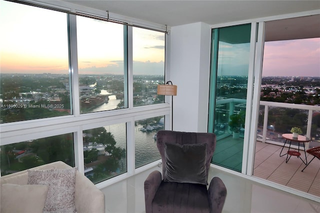 1861 NW S River Dr Unit 2505, Miami, FL 33125 - sunroom / solarium featuring a city view and a water view