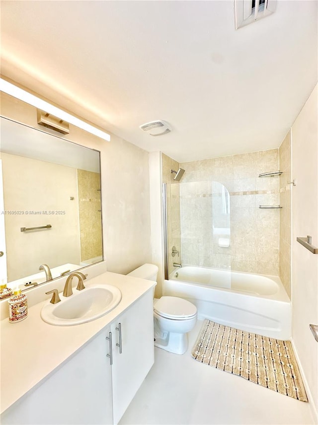 1861 NW S River Dr Unit 2505, Miami, FL 33125 - full bathroom with visible vents, vanity, washtub / shower combination, and toilet