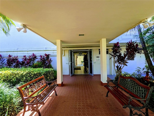 exterior space featuring covered porch