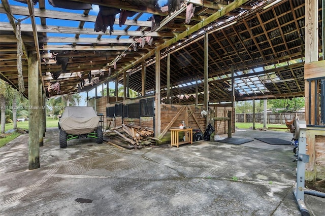 view of horse barn