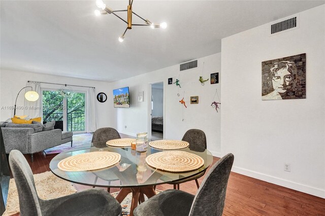 living room with hardwood / wood-style flooring