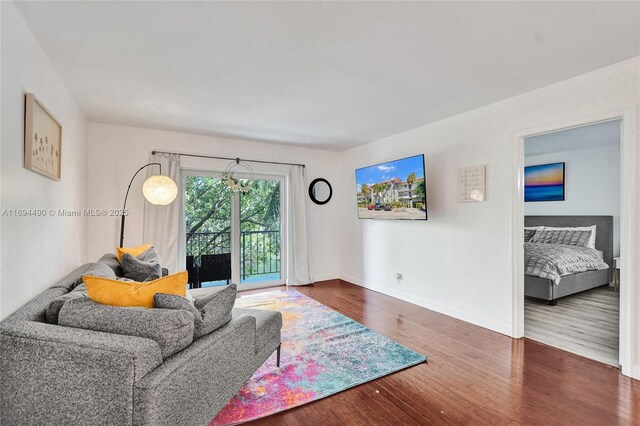 living room featuring hardwood / wood-style floors