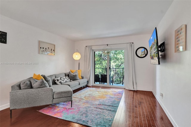 living room featuring wood-type flooring