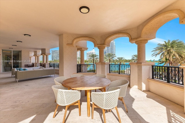 view of patio featuring an outdoor living space