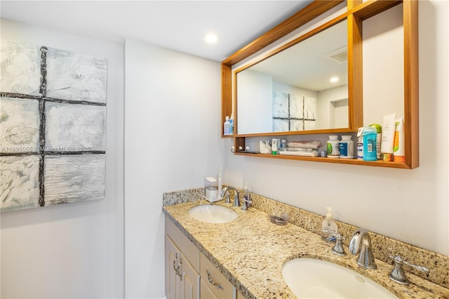 524 Orton Ave Unit 603, Fort Lauderdale, FL 33304 - full bath with double vanity, a sink, and recessed lighting