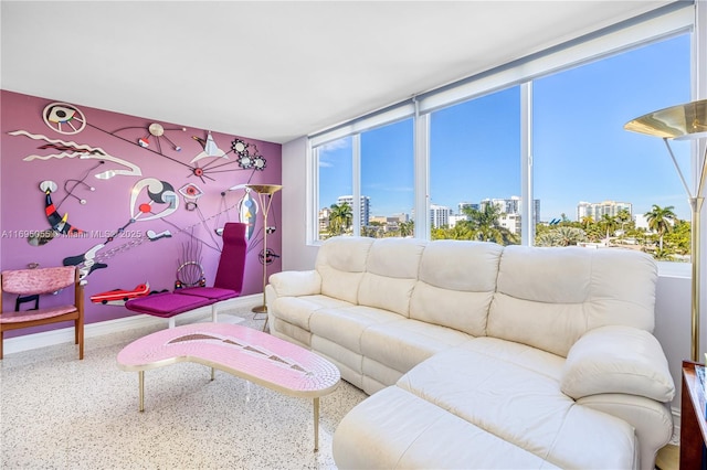 524 Orton Ave Unit 603, Fort Lauderdale, FL 33304 - living room featuring baseboards and a view of city
