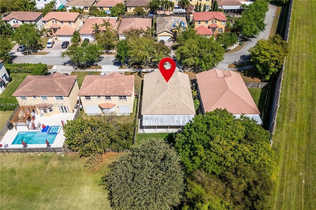 drone / aerial view featuring a residential view