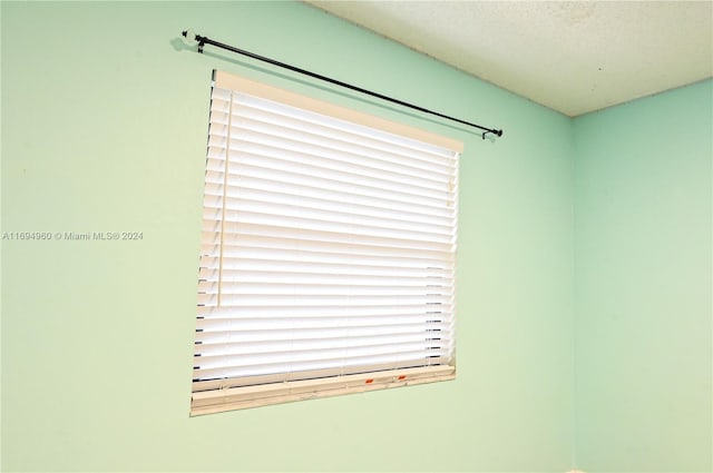 details with a textured ceiling