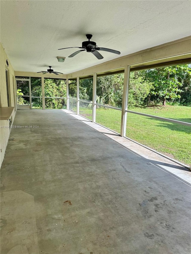 view of unfurnished sunroom