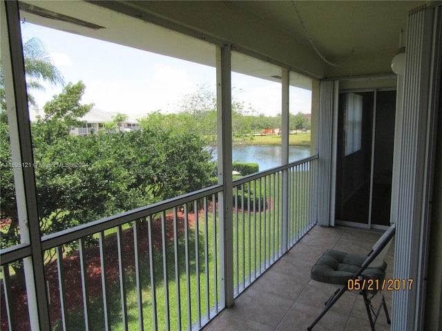 balcony with a water view