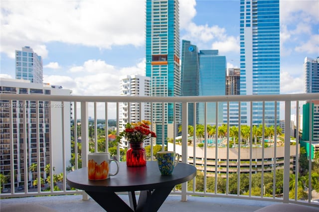 1420 Brickell Bay Dr Unit 1506D, Miami, FL 33131 - balcony featuring a view of city
