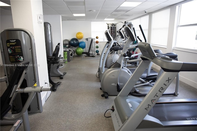 1420 Brickell Bay Dr Unit 1506D, Miami, FL 33131 - workout area featuring a paneled ceiling