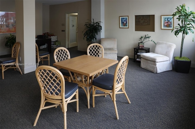 view of carpeted dining room