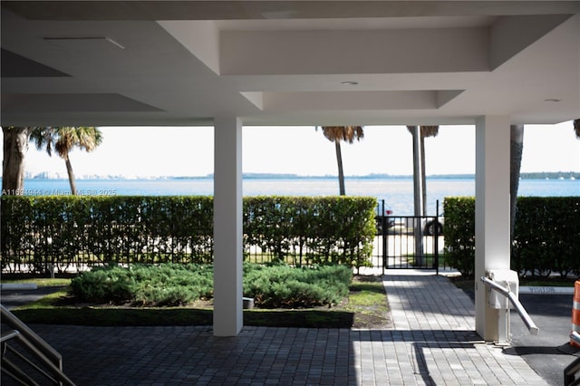 1420 Brickell Bay Dr Unit 1506D, Miami, FL 33131 - view of patio / terrace featuring a water view
