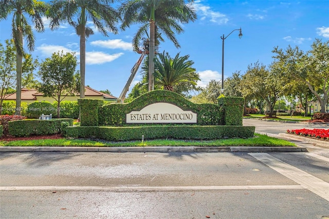 view of community sign