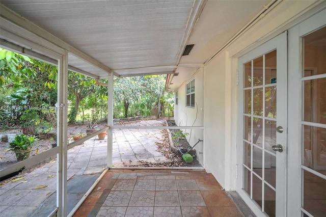 view of patio featuring french doors