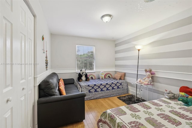 bedroom featuring hardwood / wood-style flooring