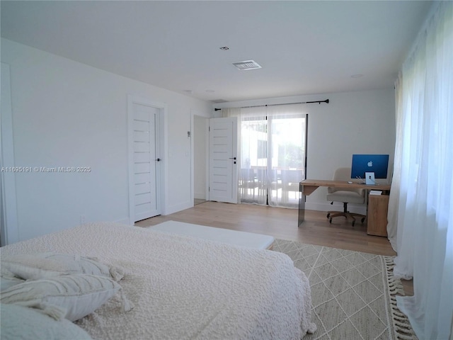 bedroom featuring light hardwood / wood-style flooring