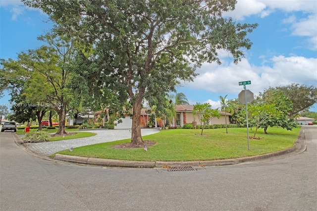 view of front of home featuring a front yard