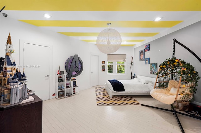 bedroom featuring hardwood / wood-style flooring