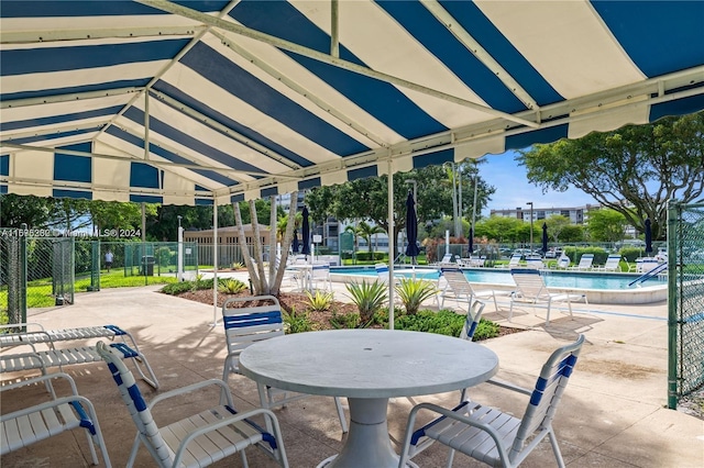 view of patio / terrace with a community pool