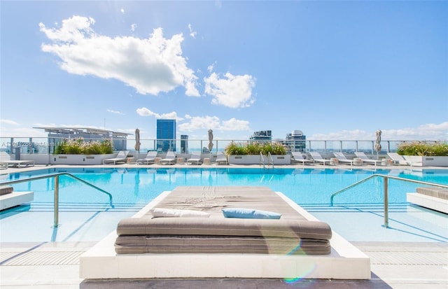 view of pool with a patio