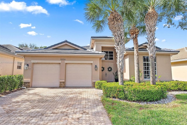 view of front of house with a garage