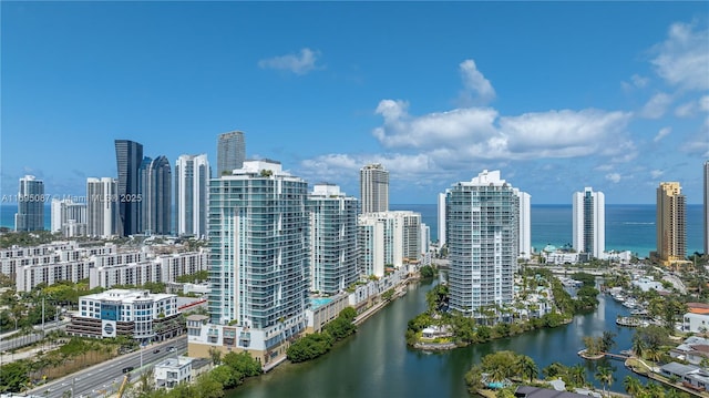 city view with a water view