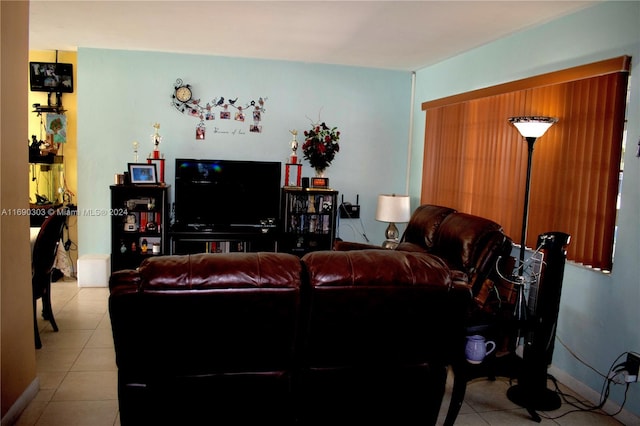 view of tiled living room