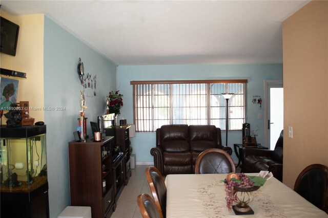 view of tiled dining area