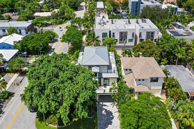 birds eye view of property with a residential view