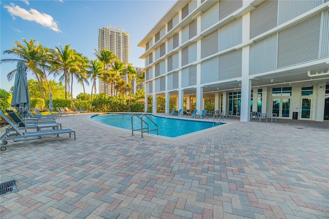 view of pool with a patio