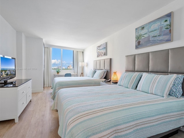 bedroom featuring light hardwood / wood-style flooring