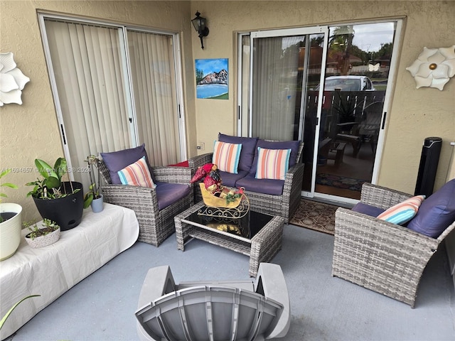 view of patio featuring an outdoor living space