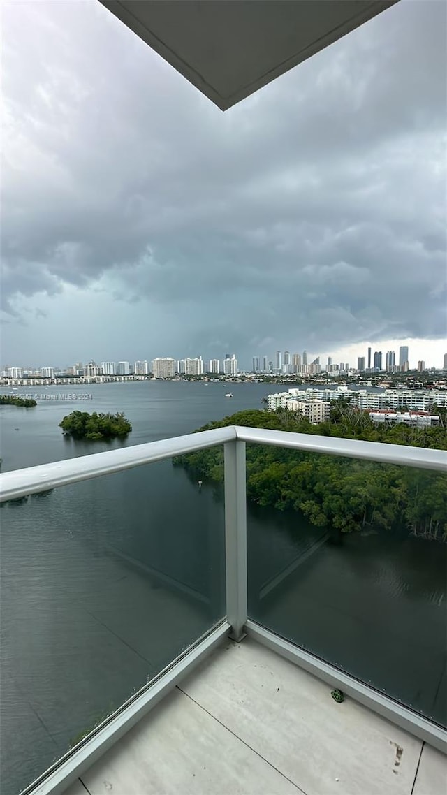 balcony with a water view