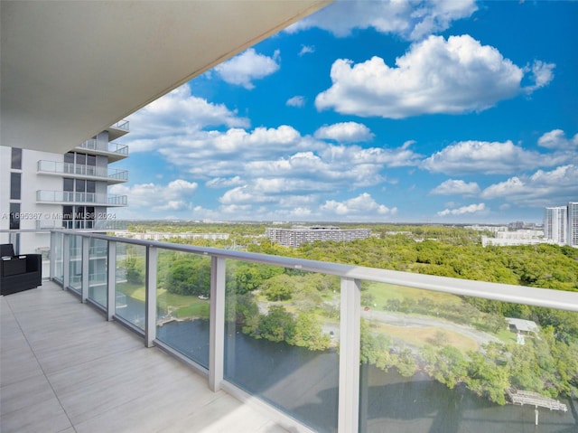 balcony with a water view