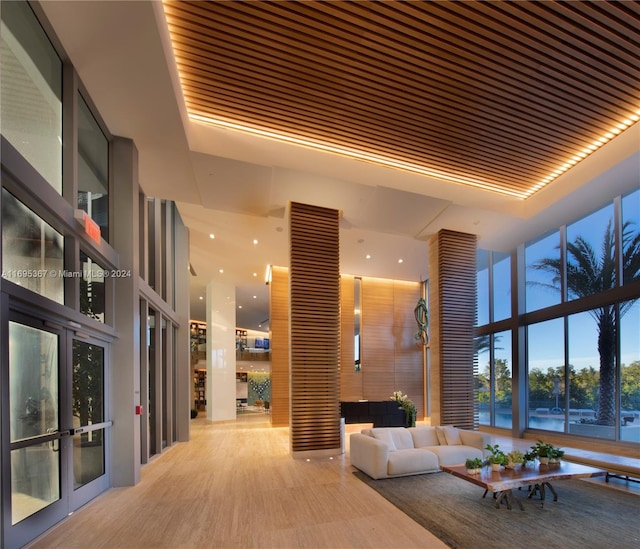 16385 Biscayne Blvd Unit 1615, North Miami Beach, FL 33160 - lobby with a towering ceiling and floor to ceiling windows