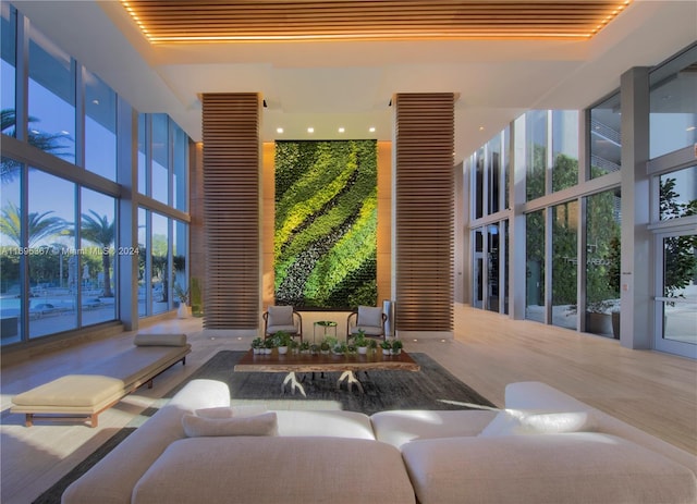 16385 Biscayne Blvd Unit 1615, North Miami Beach, FL 33160 - lobby with a towering ceiling and floor to ceiling windows