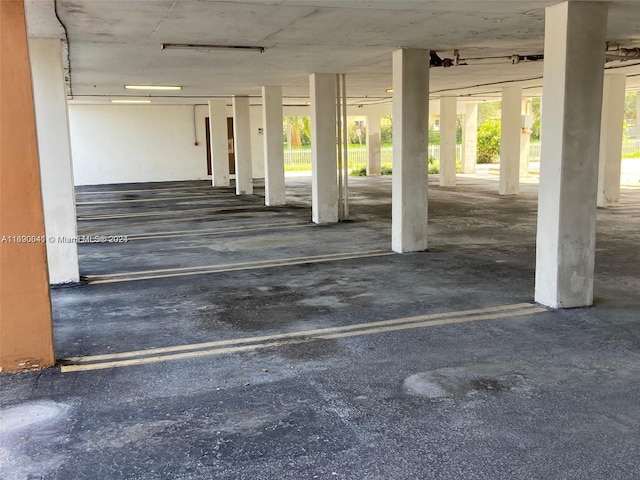 garage with a carport