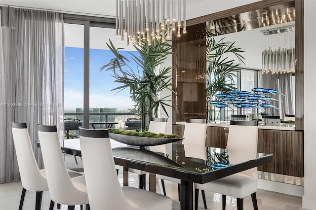 dining space with light tile patterned floors and plenty of natural light